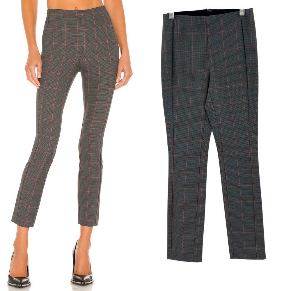 Rag and Bone Simone Check Pant Grey Multi Red Plaid Check Size 00